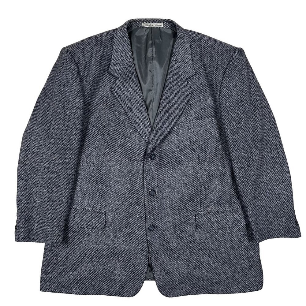 Tom Tailor Wool & Cashmere Blend Gray Houndstooth Sports‎ Coat Blazer Jacket 48R